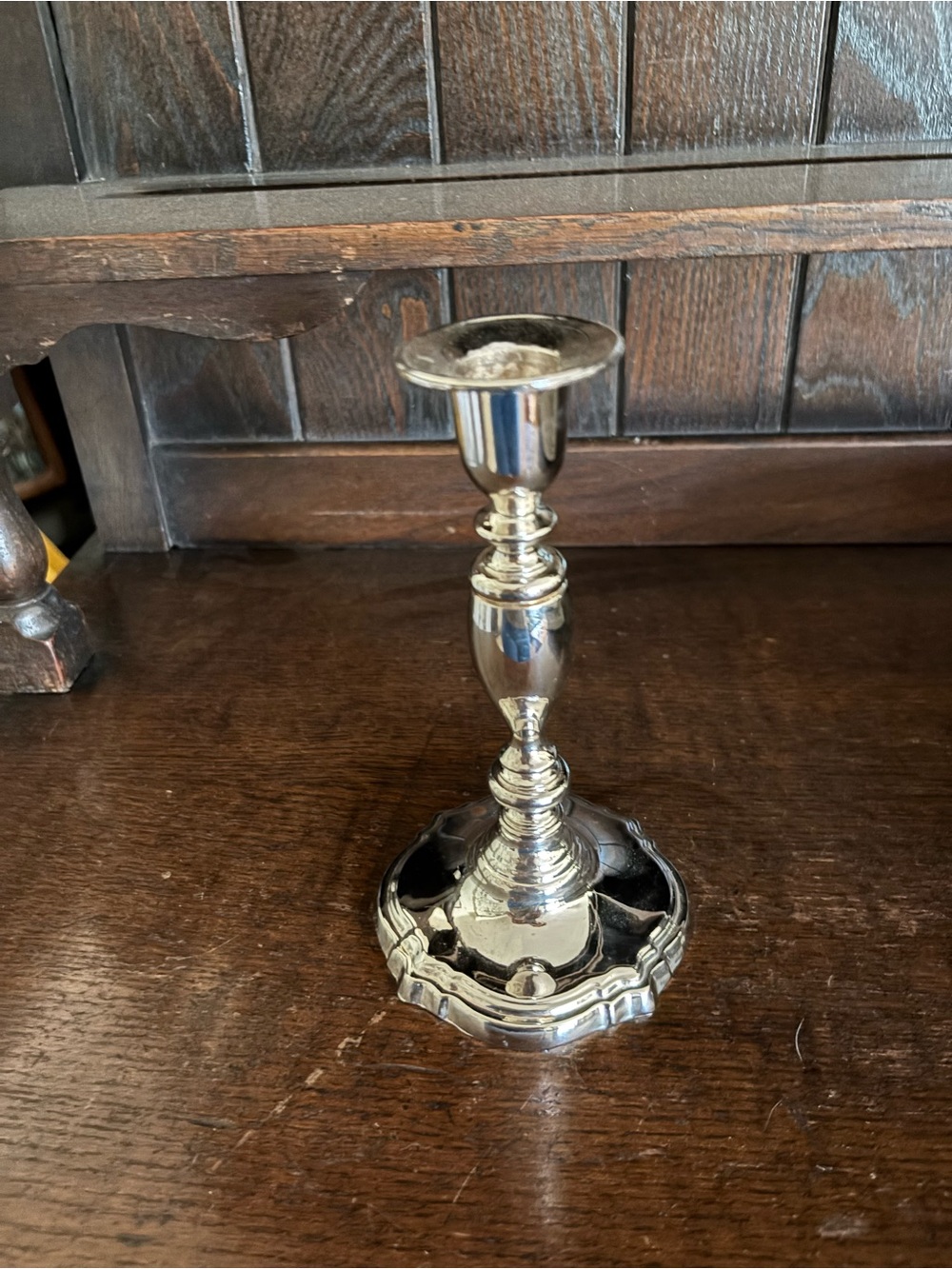 Silver Finish Decorative Candlestick Holder - Home Accents